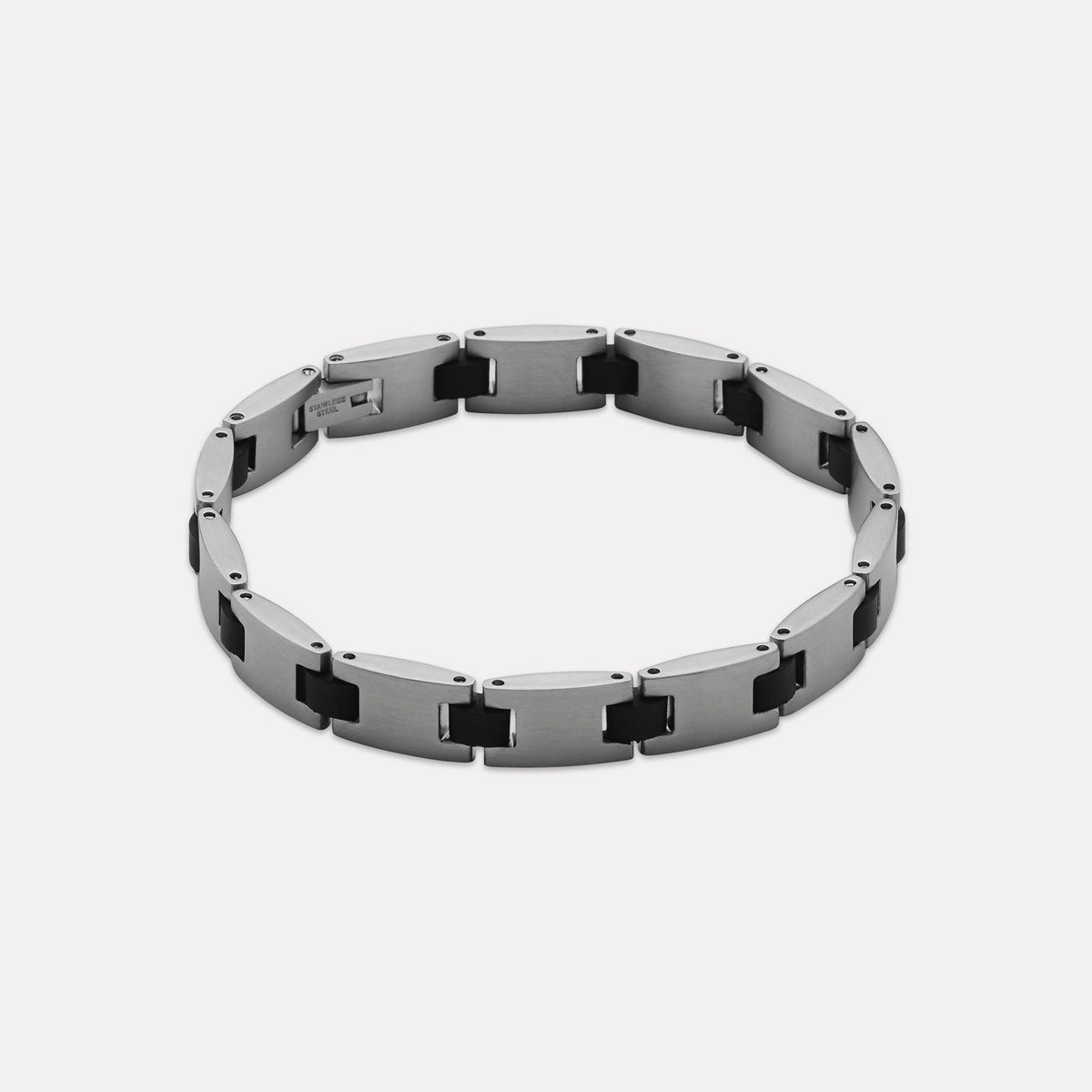 Najo Paragon Men's Steel & Rubber Bracelet
