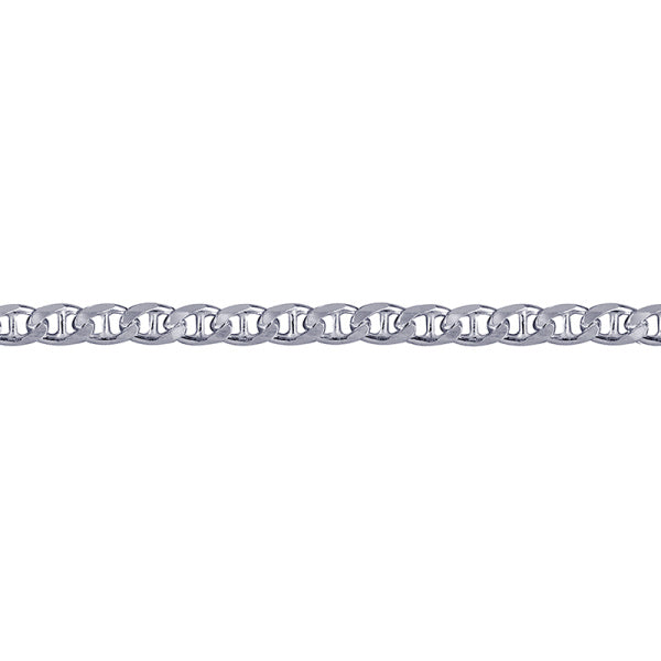 Sterling Silver Bevelled Anchor Chain, 3.8mm, 50cm