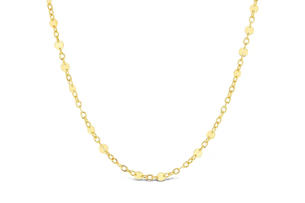 9ct Yellow Gold Disc Necklet, 50cm