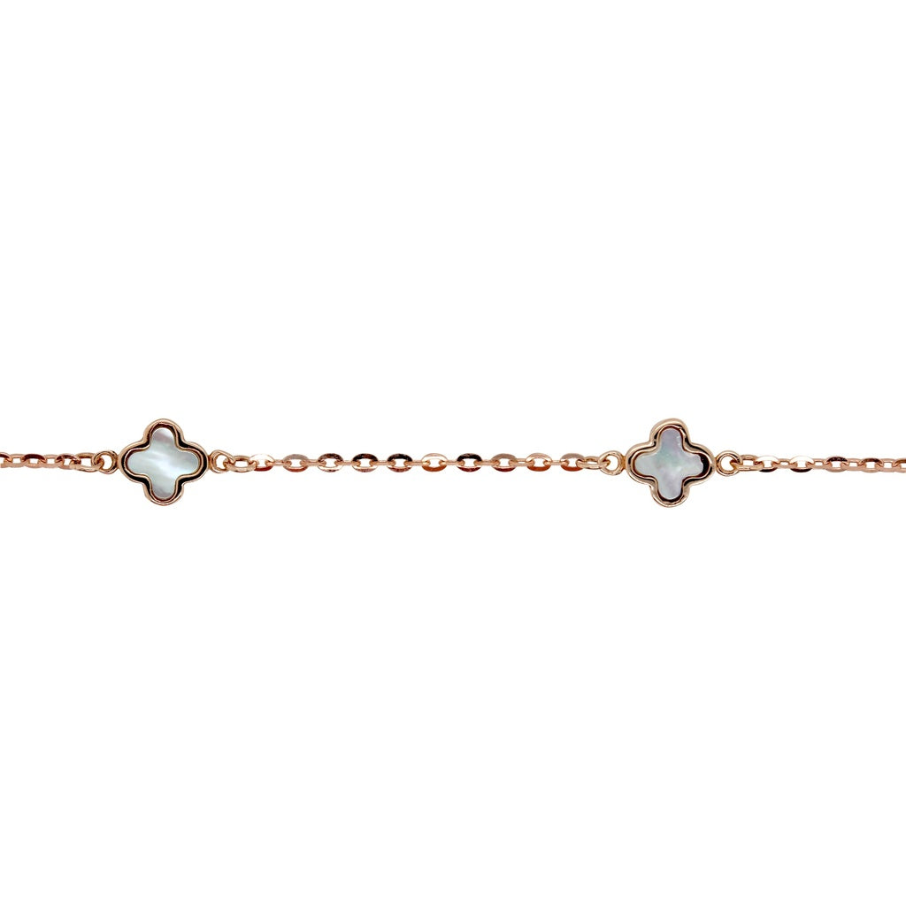 9ct Rose Gold Bracelet with Clovers