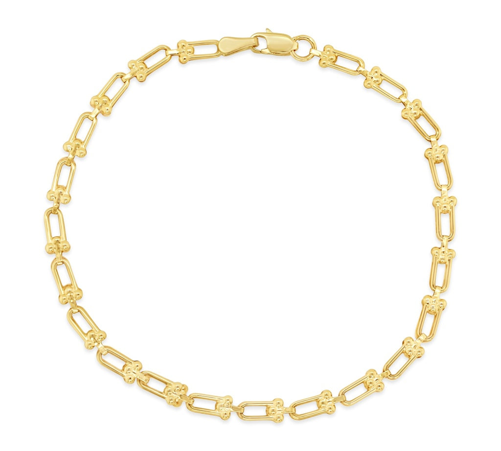 9ct Yellow Gold Lock Style Link Bracelet