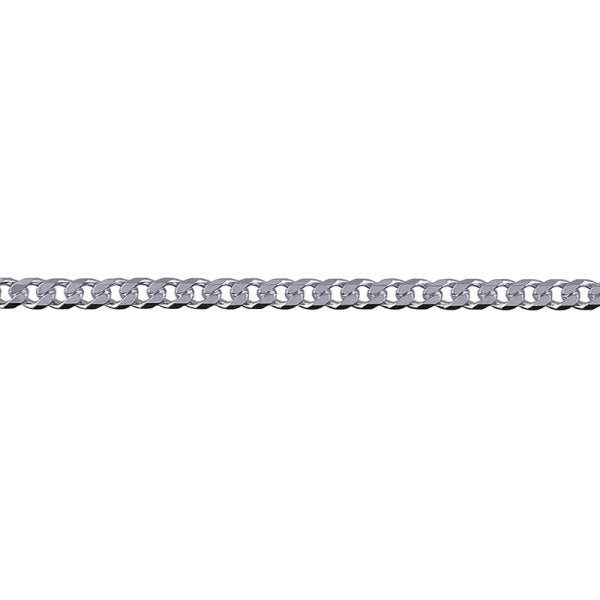Sterling Silver Diamond Cut Curb Chain, 3.6mm, 45cm