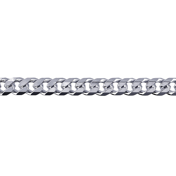 Sterling Silver Diamond Cut Curb Chain, 6.2mm, 60cm