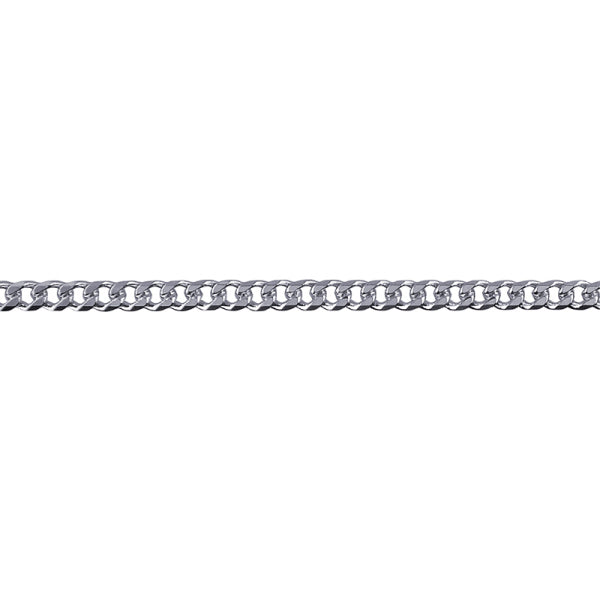 Sterling Silver Diamond Cut Curb Chain, 2.9mm, 60cm