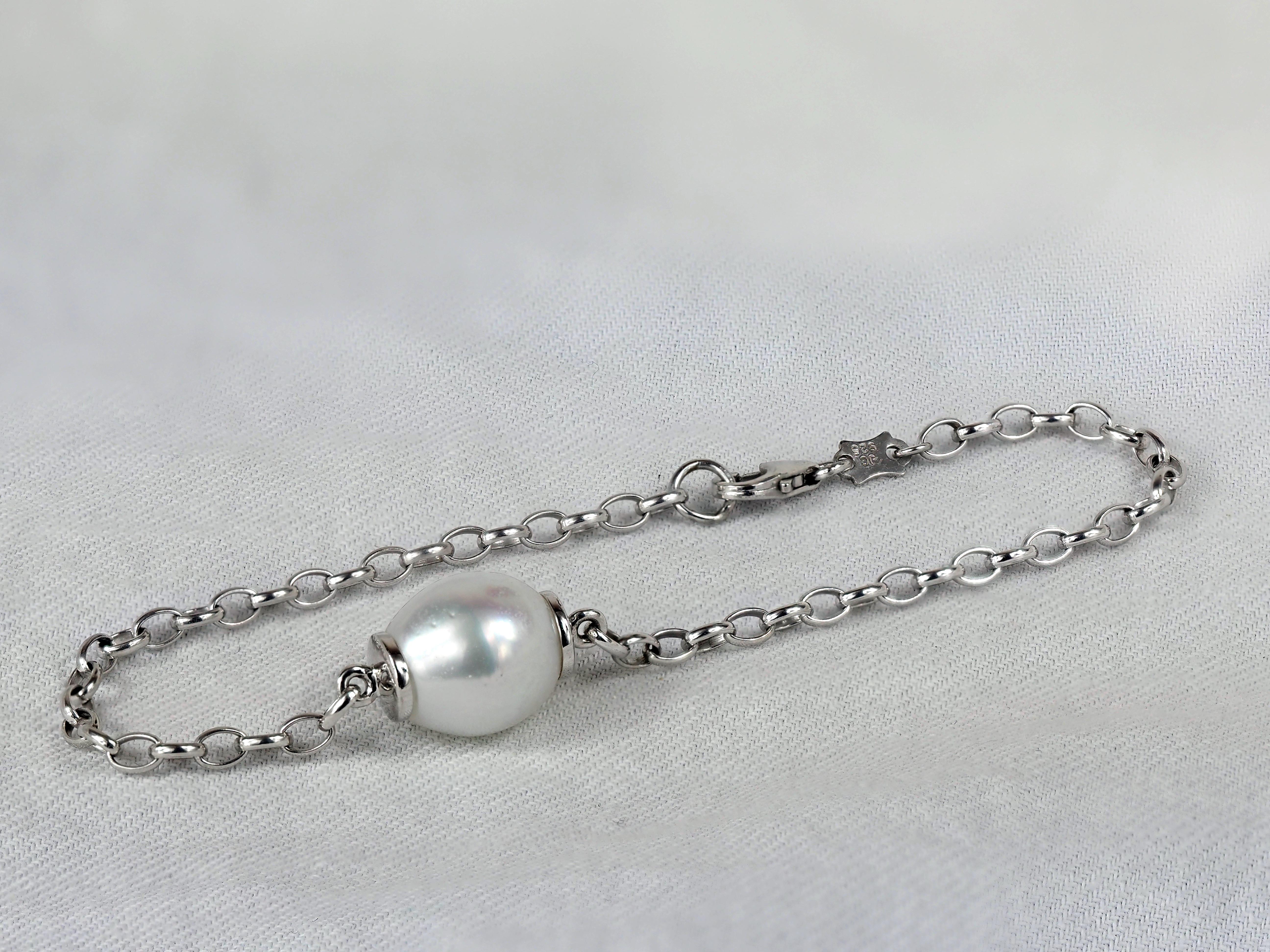 Autore Sterling Silver South Sea Pearl Bracelet, 9mm