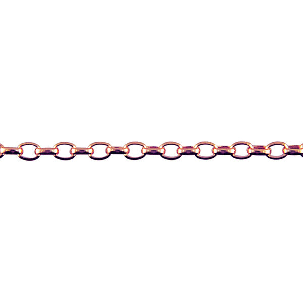 9ct Rose Gold Oval Belcher Anklet, 25cm