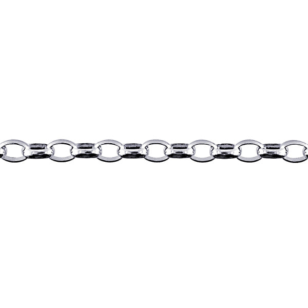 Sterling Silver Oval Belcher Chain, 4.6mm, 45cm