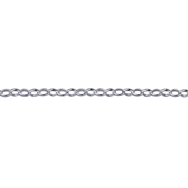 Sterling Silver Oval Belcher Chain, 2mm, 45cm