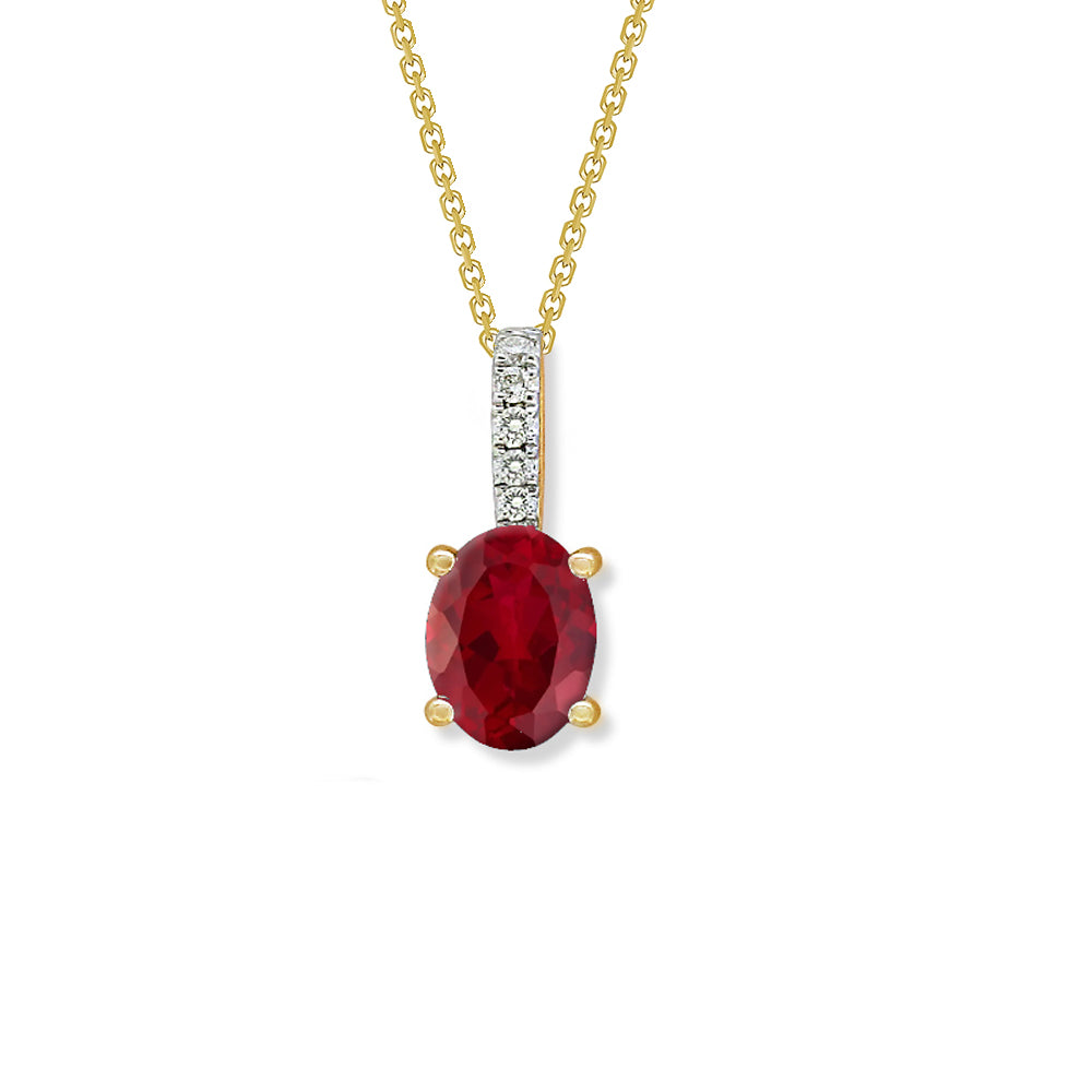 9ct Yellow and White Gold Ruby and Diamond pendant