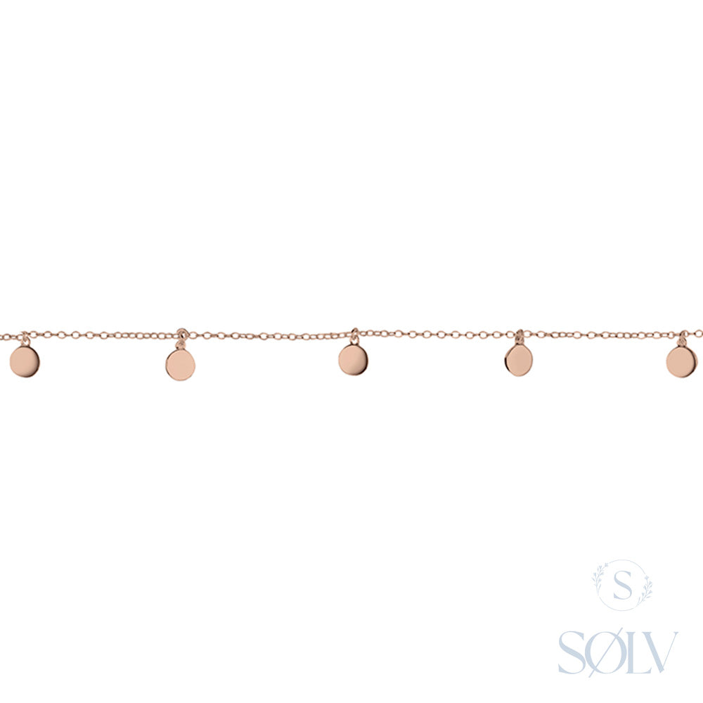 Solv Sterling Silver Gold Plated Disc Bracelet