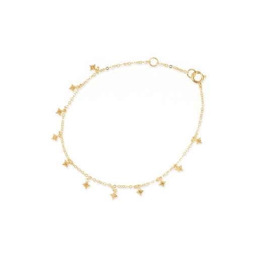 Solv Sterling Silver Gold Plated Cubic Zirconia Bracelet