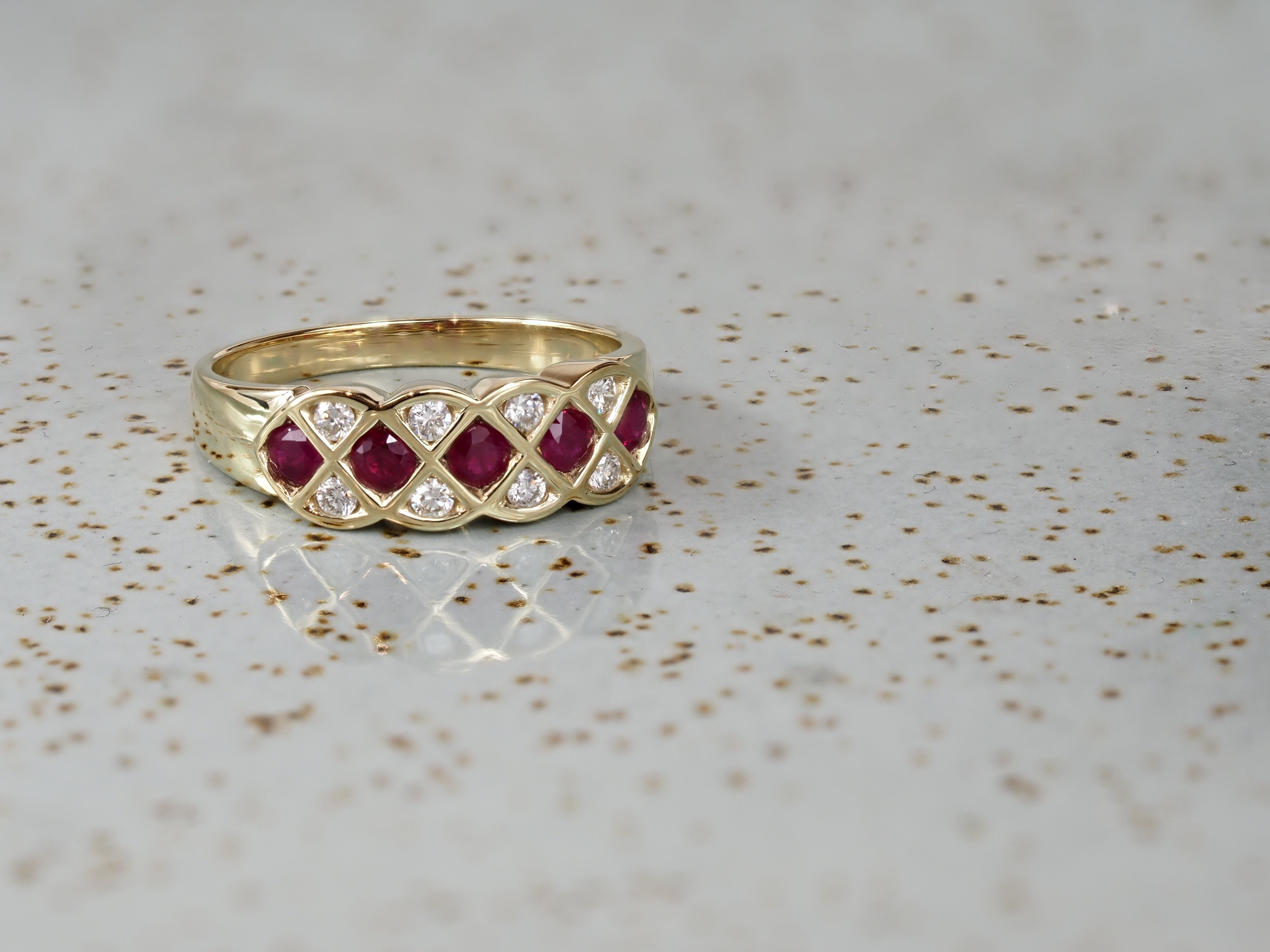 18ct Yellow Gold Ruby and Diamond Ring