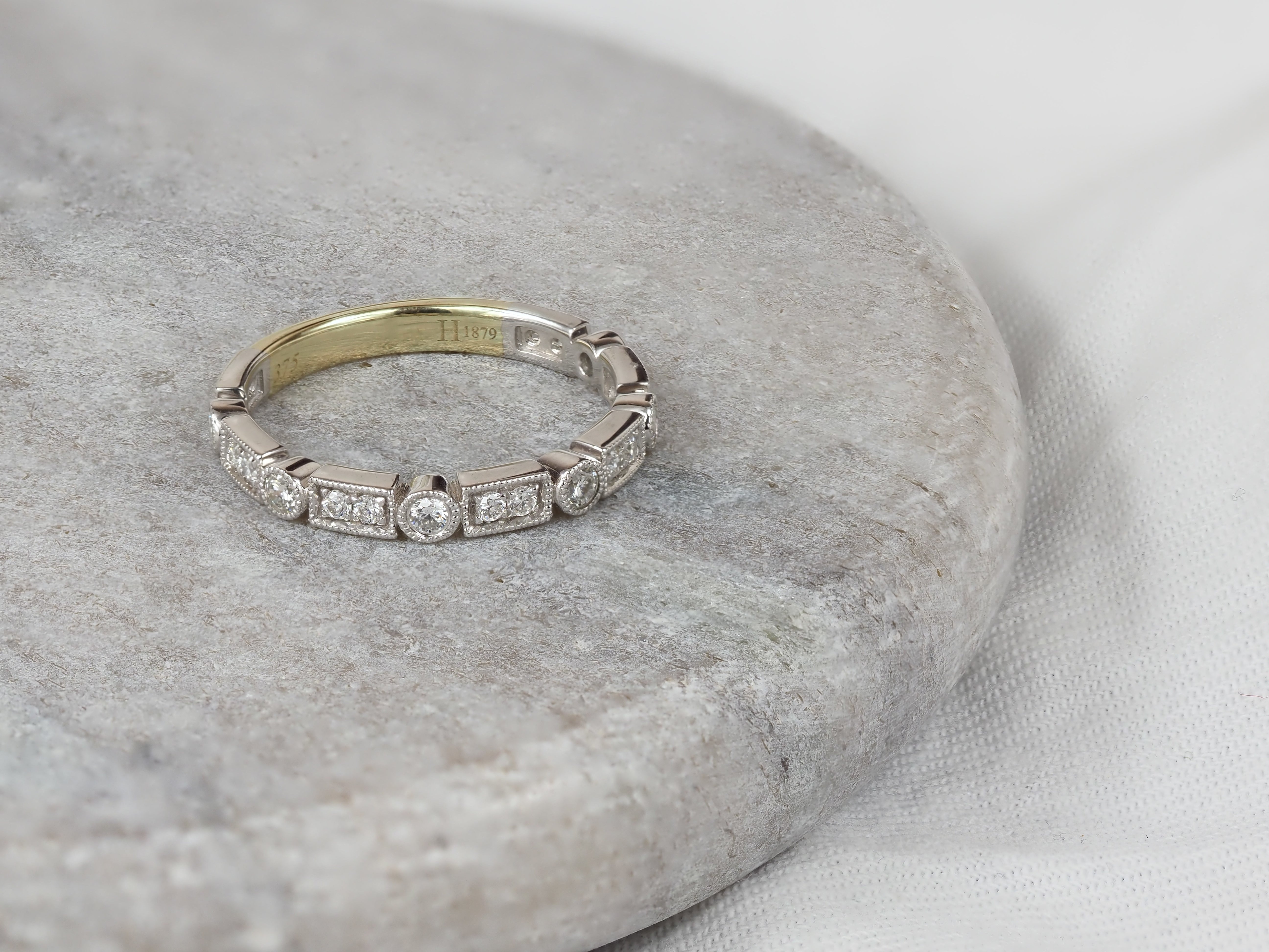 9ct Yellow and White Gold Vintage Style Diamond Ring, 0.39ct Total