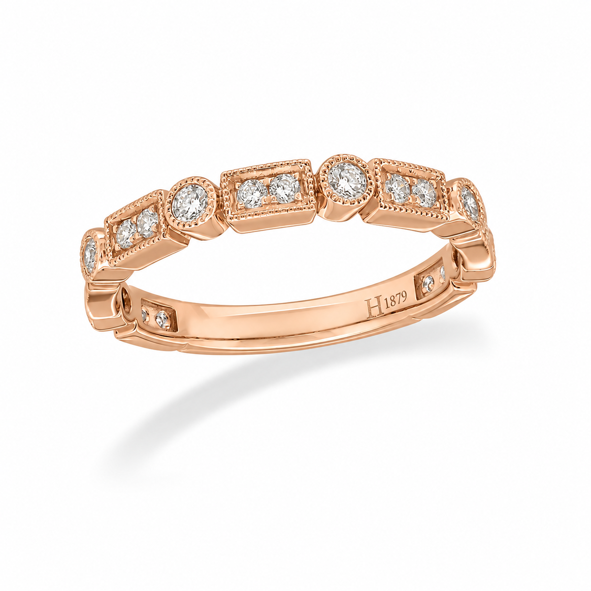 9ct Rose Gold Vintage-Style Diamond Ring, 0.40ct Total