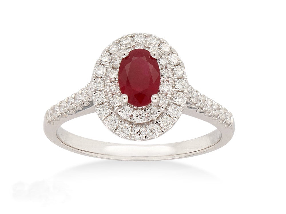 18ct White gold Ruby and Diamond ring