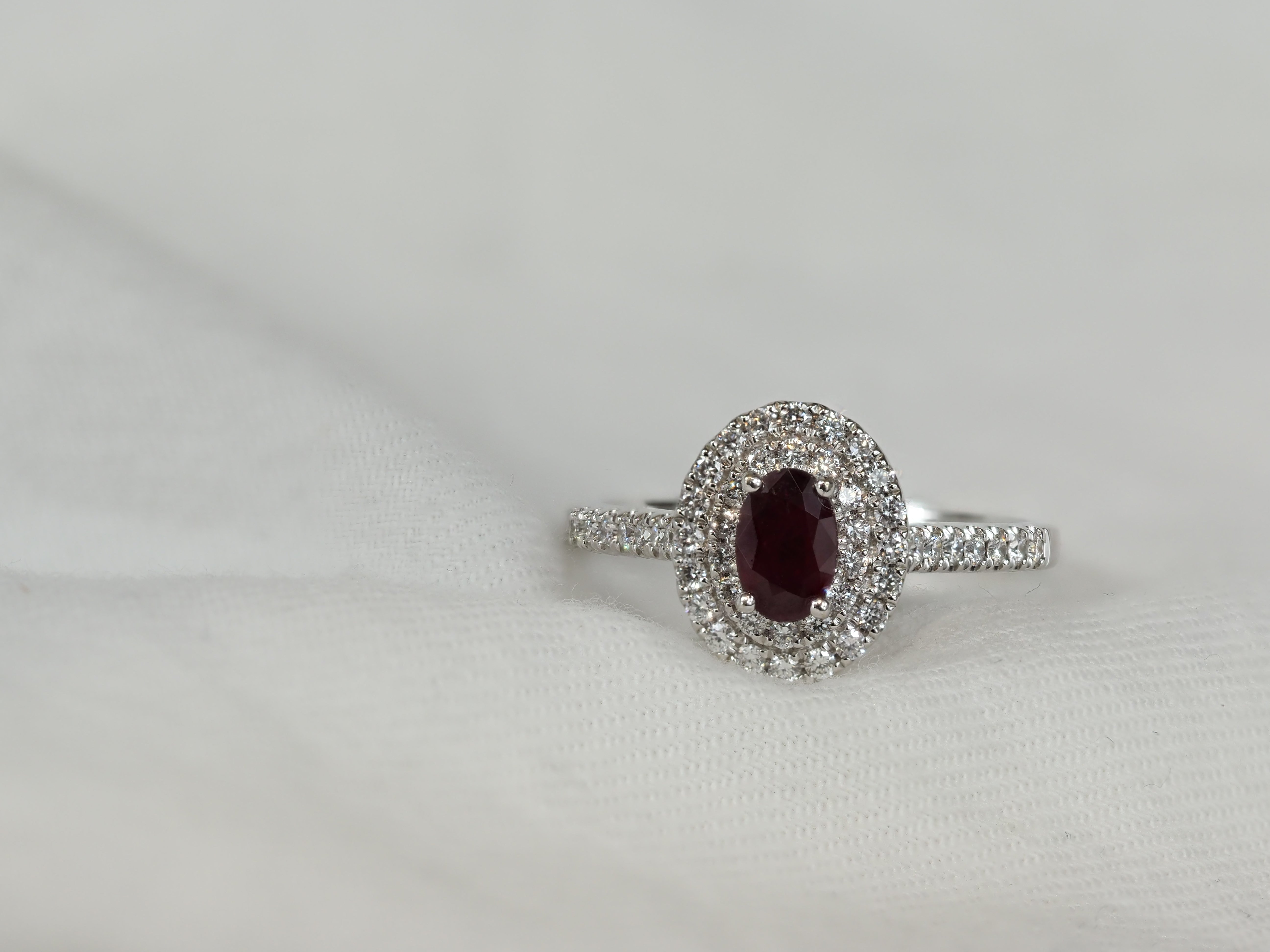 18ct White gold Ruby and Diamond ring