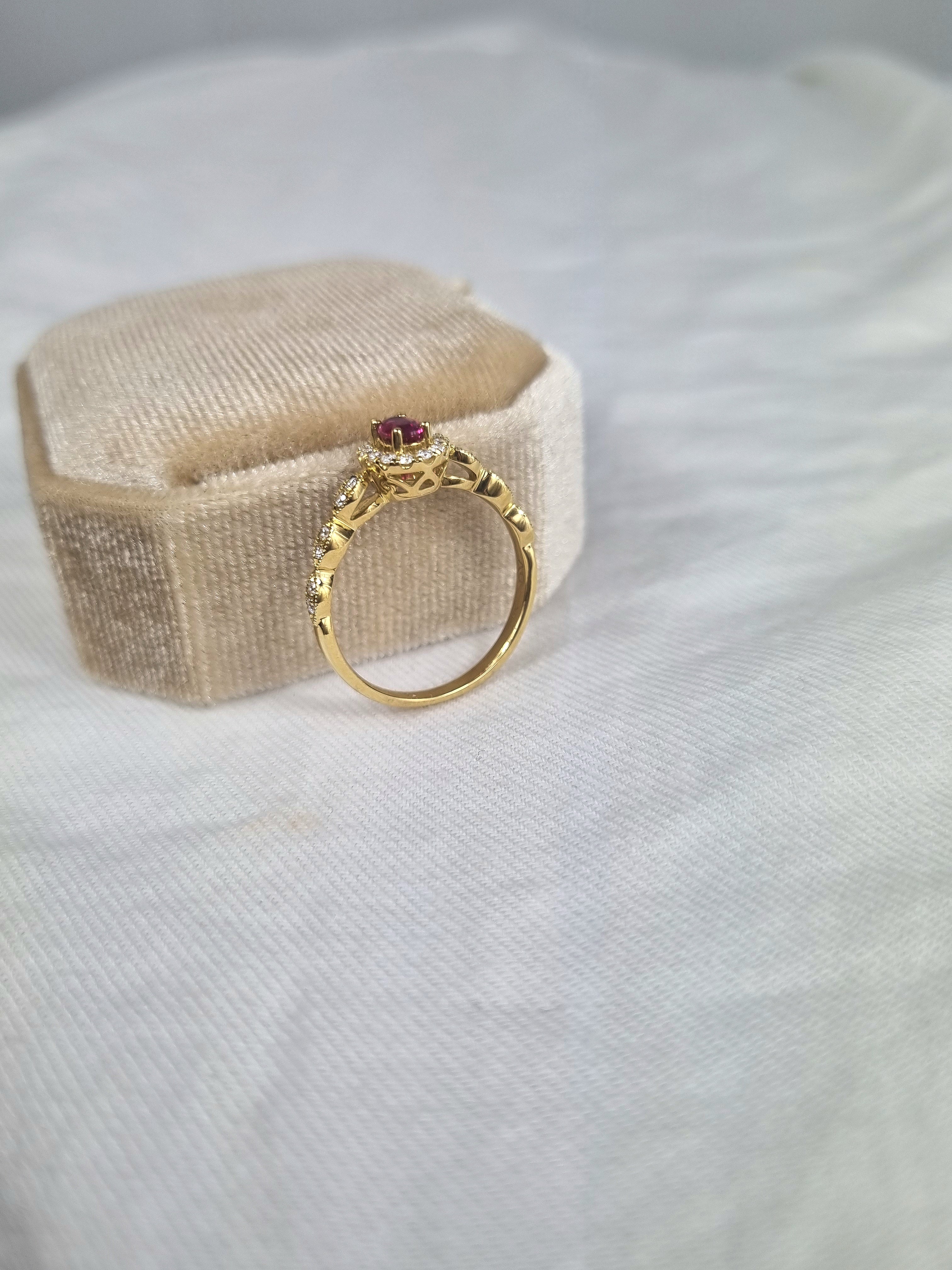18ct Yellow Gold Ruby and Diamond ring
