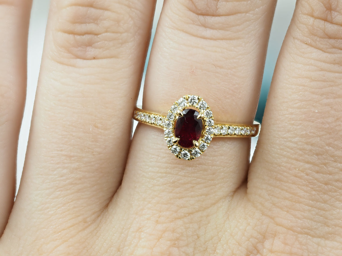 18ct Yellow Gold Ruby and Diamond ring