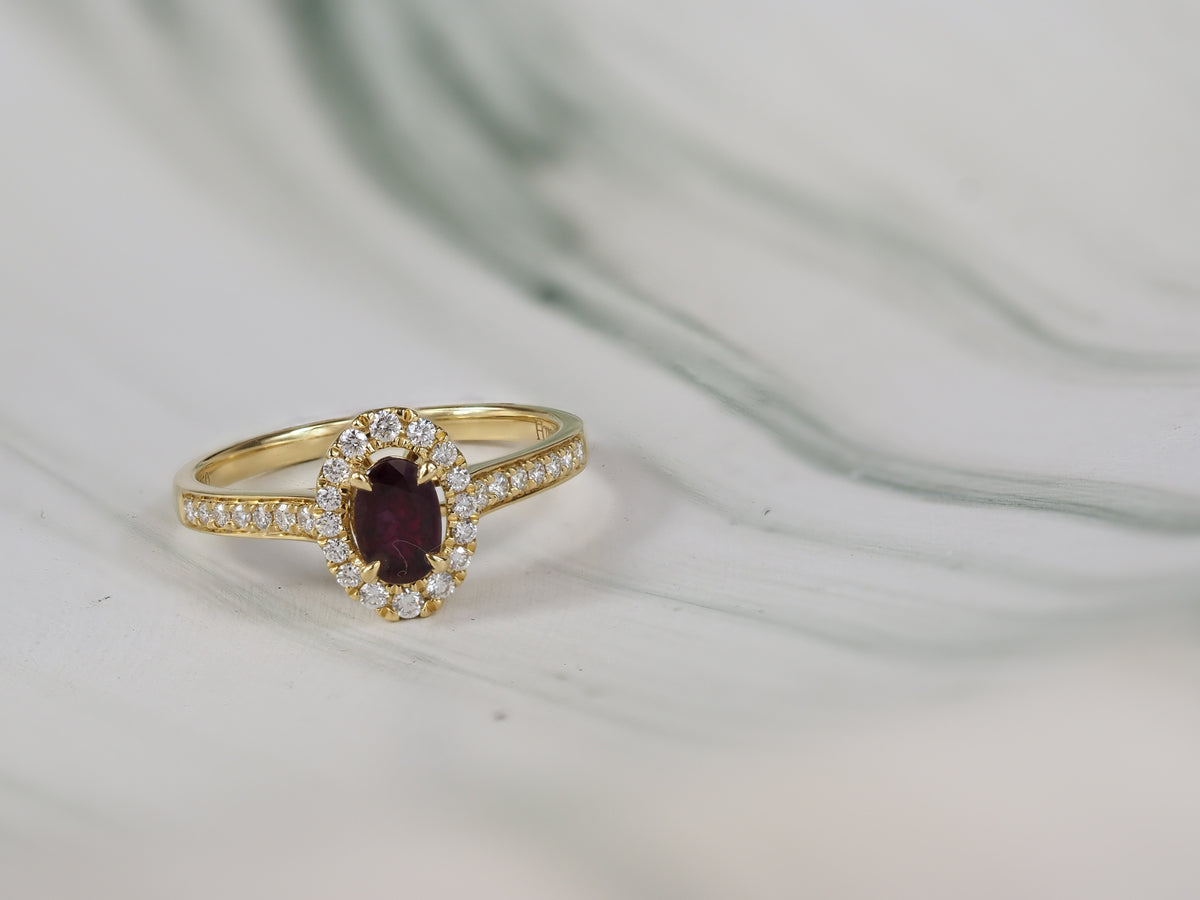 18ct Yellow Gold Ruby and Diamond ring