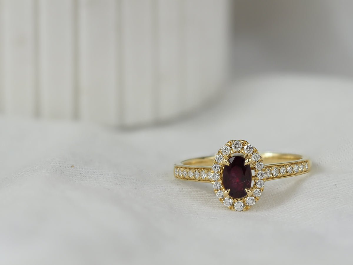 18ct Yellow Gold Ruby and Diamond ring