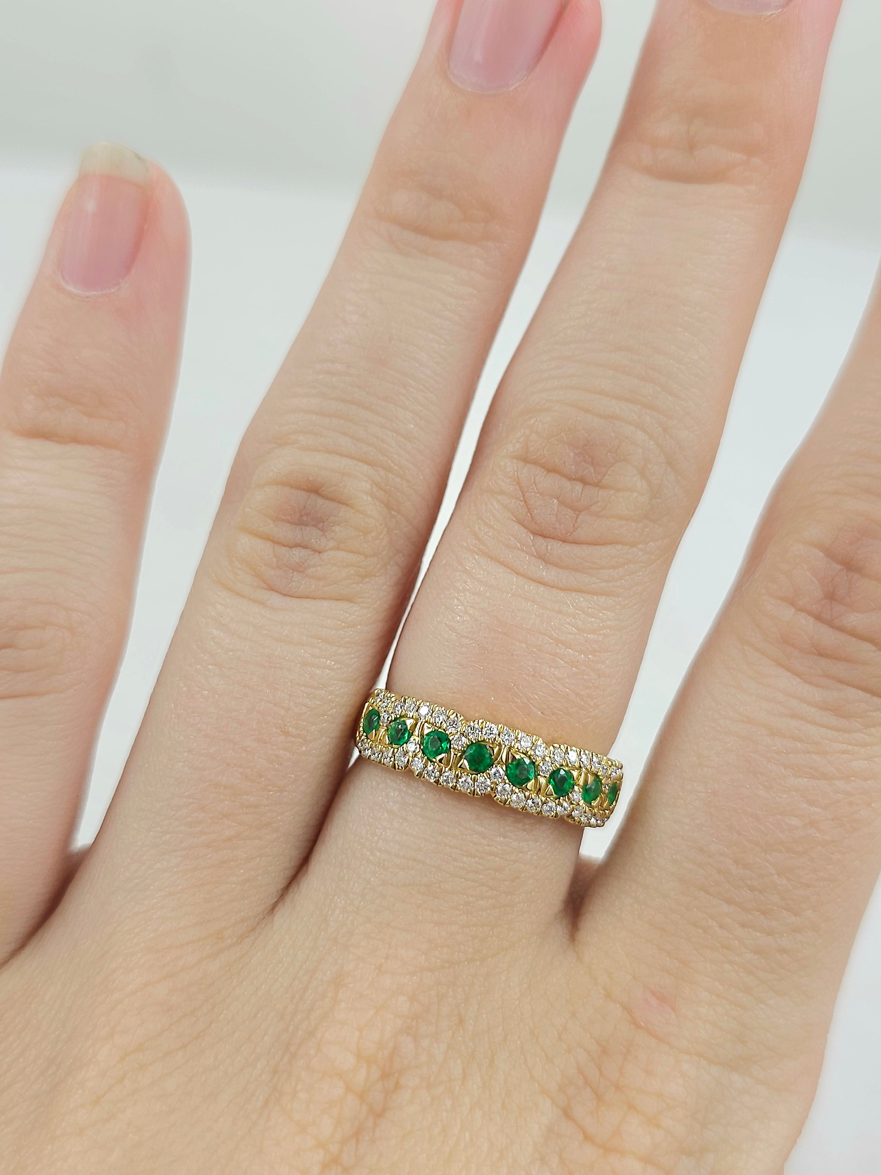 18ct Yellow Gold Emerald and Diamond ring