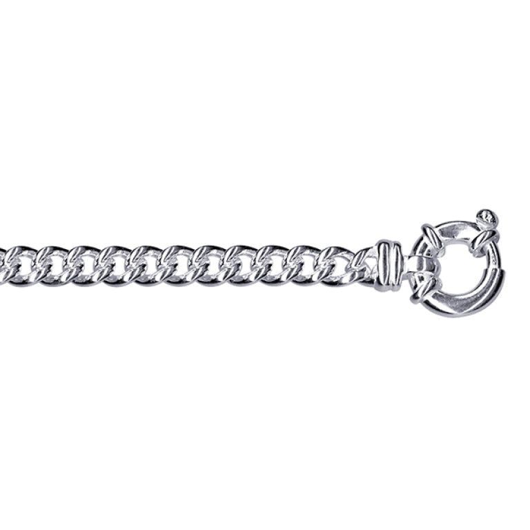 Sterling Silver Curb Euro Bolt Ring Bracelet