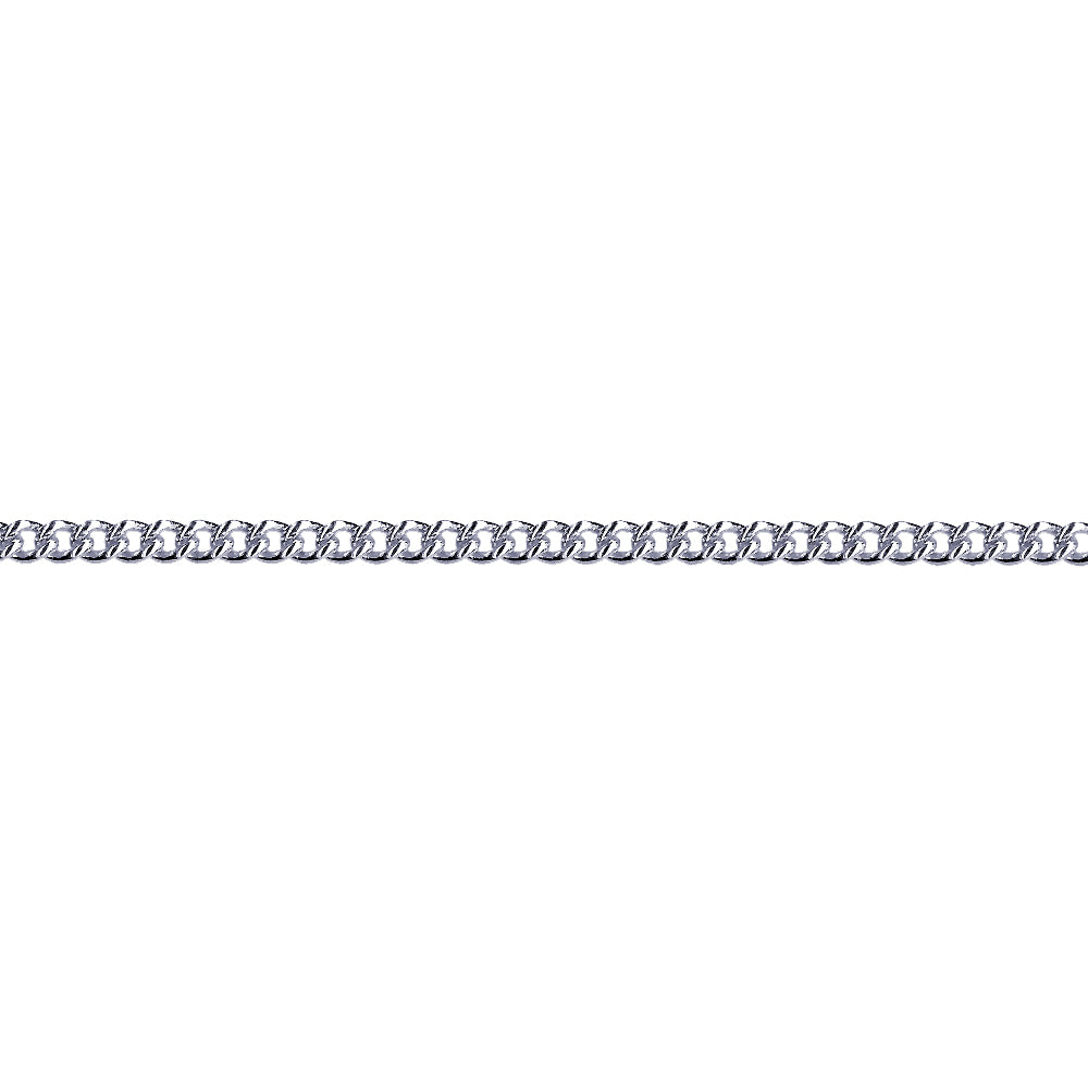 Sterling Silver Round Curb Chain, 1.5mm, 50cm