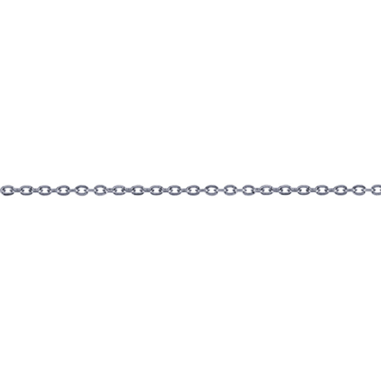 Sterling Silver Diamond Cut Cable Chain, 1mm, 50cm