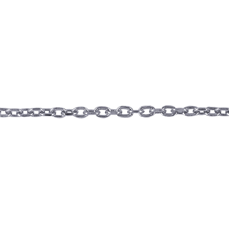 Sterling Silver Diamond Cut Cable Chain, 2.2mm, 50cm