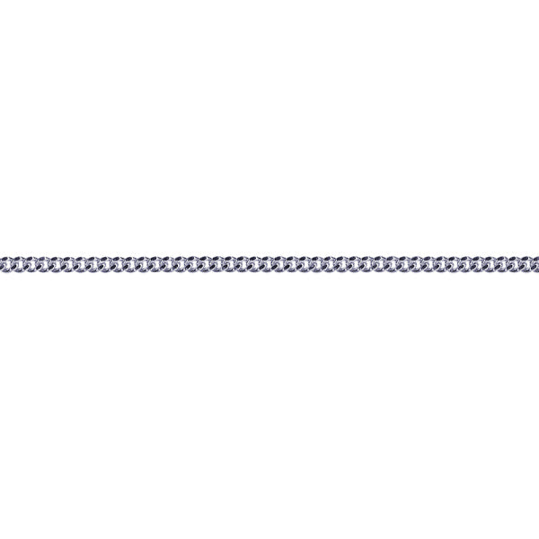 Sterling Silver Diamond Cut Curb Chain, 1mm, 45cm