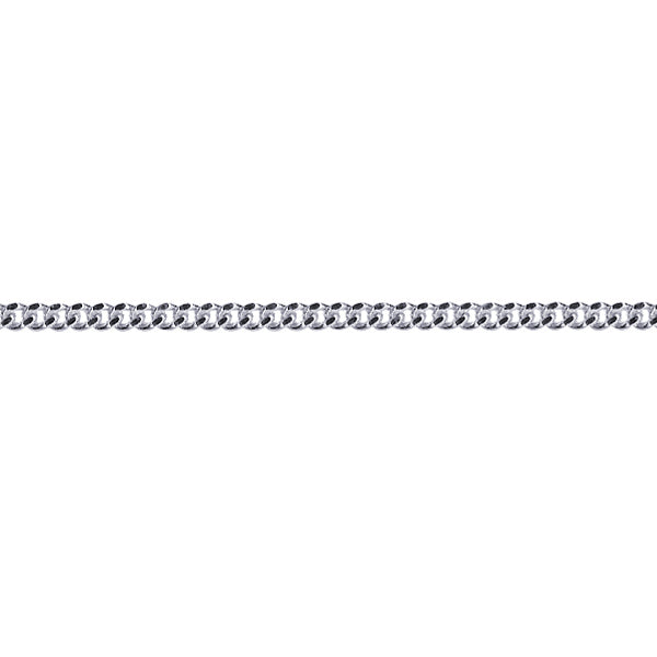 Sterling Silver Diamond Cut Curb Chain, 1.5mm, 45cm