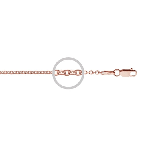 Solv Sterling Silver Gold Plated Trace Chain, 1mm, 55cm