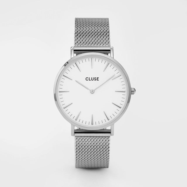 Cluse Boho Chic Mesh Silver and White Watch, CW0101201002