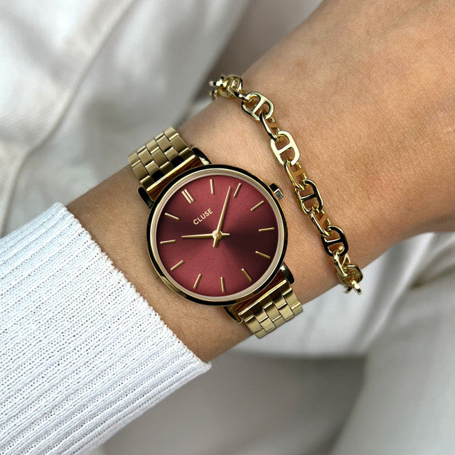 Cluse Boho Chic Petit Dary Verry and Yellow Gold Watch,  CW10505