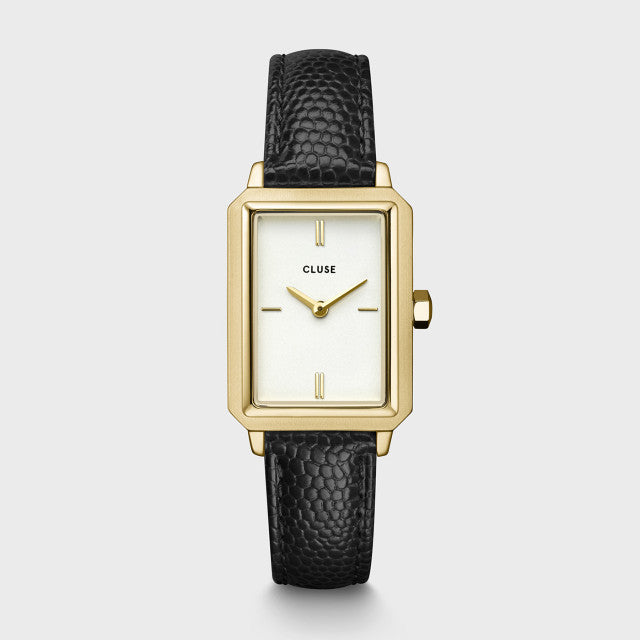 Cluse Fluette Yellow Gold, White and Black Watch, CW11504