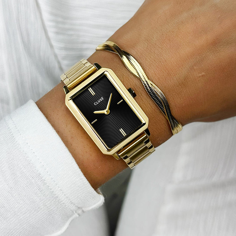 Cluse Fluette Gold and Black Watch, CW11512