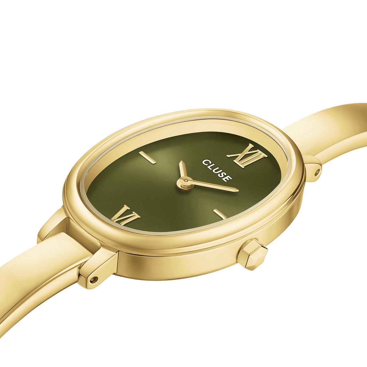 Cluse L'Ovale Gold and Olive Green Watch, CW16103