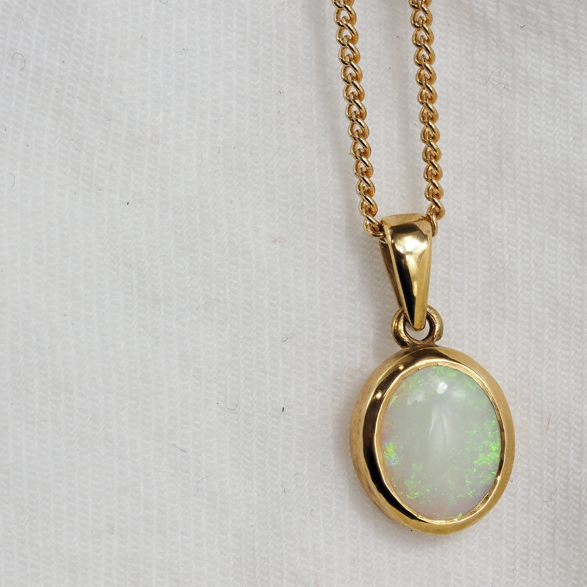 9ct Yellow Gold Solid Opal Pendant
