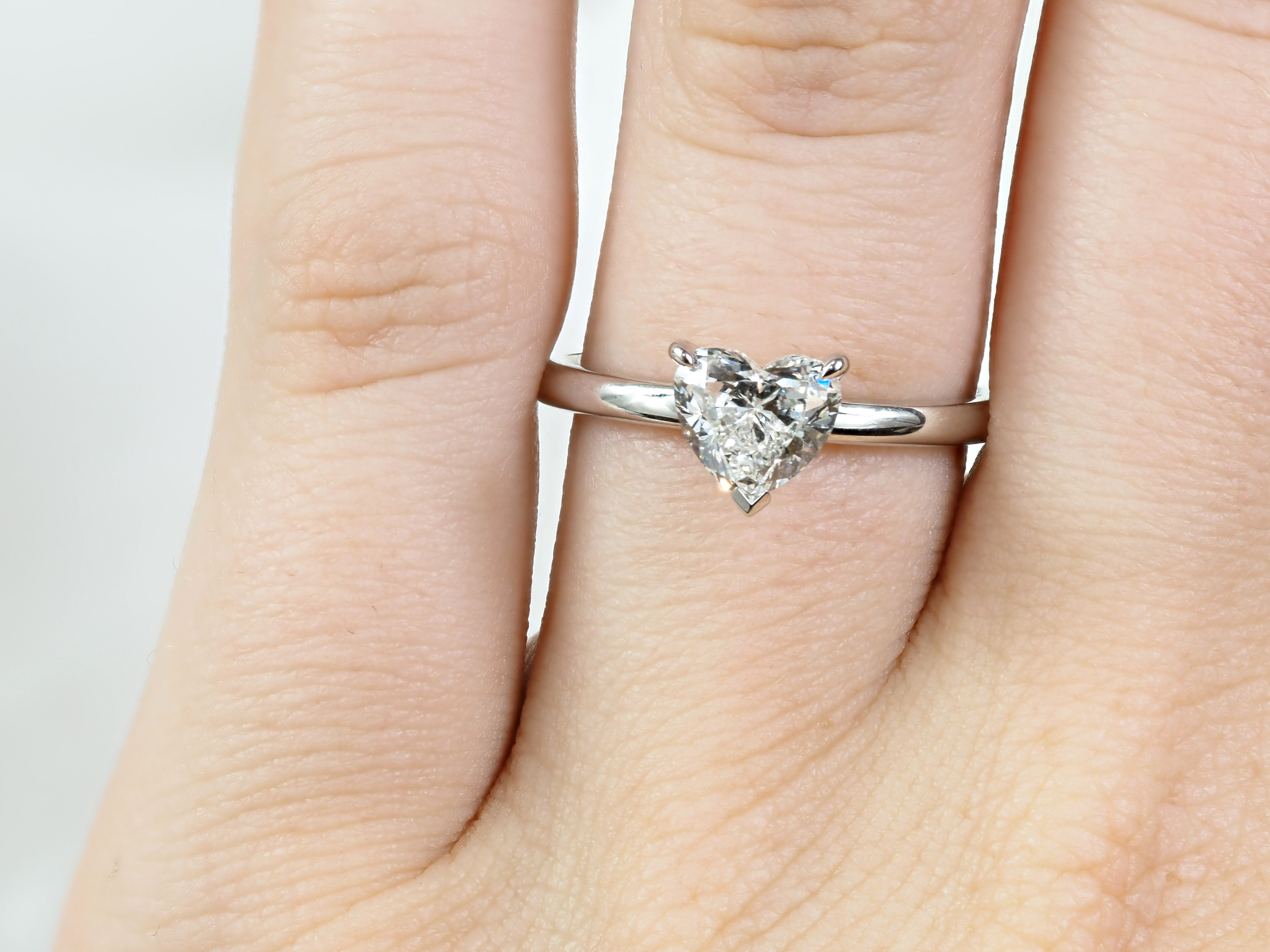 14ct White Gold Heart-Cut Lab-Grown Diamond Engagement Ring, 1.04ct Centre
