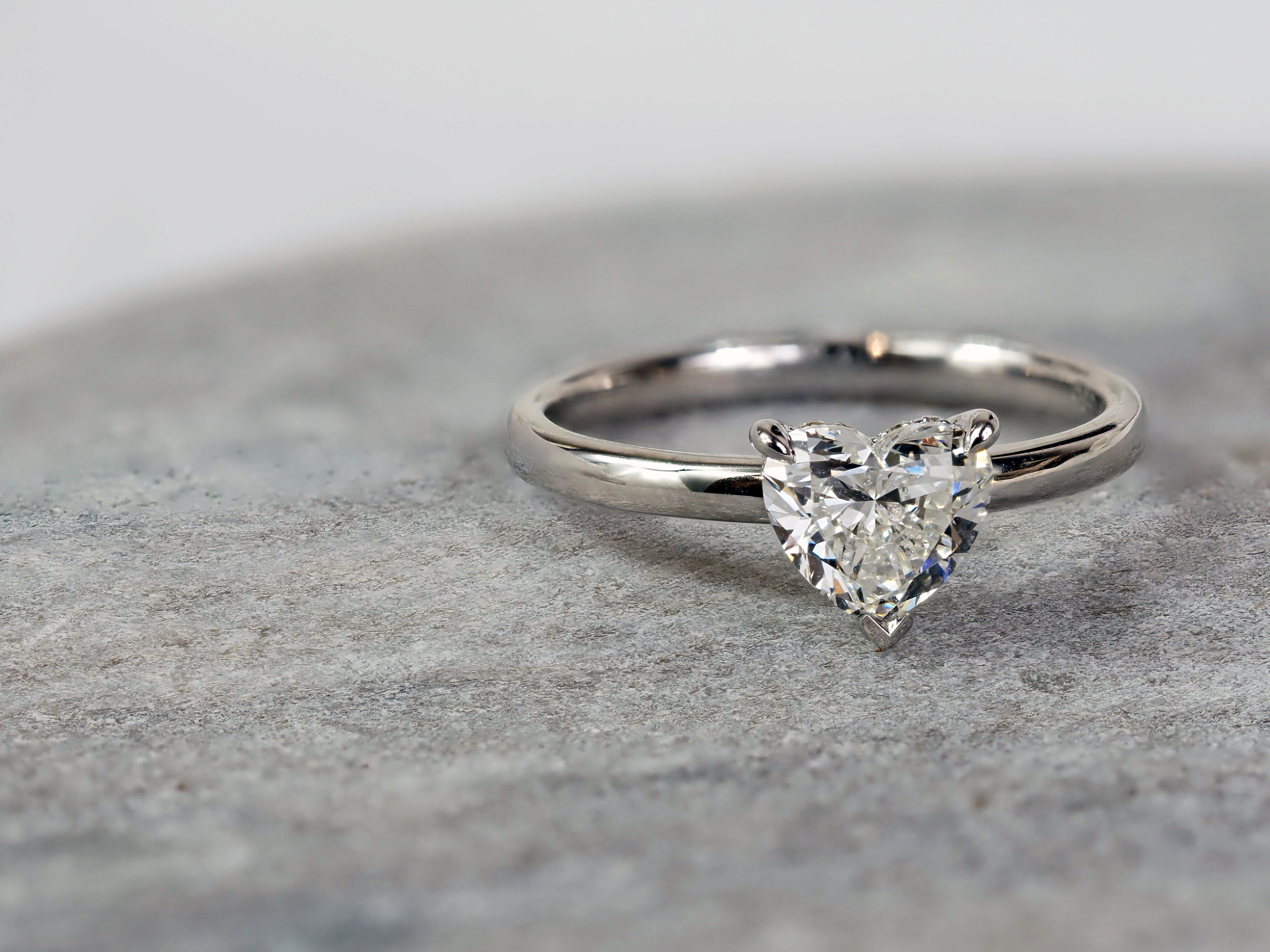 14ct White Gold Heart-Cut Lab-Grown Diamond Engagement Ring, 1.04ct Centre