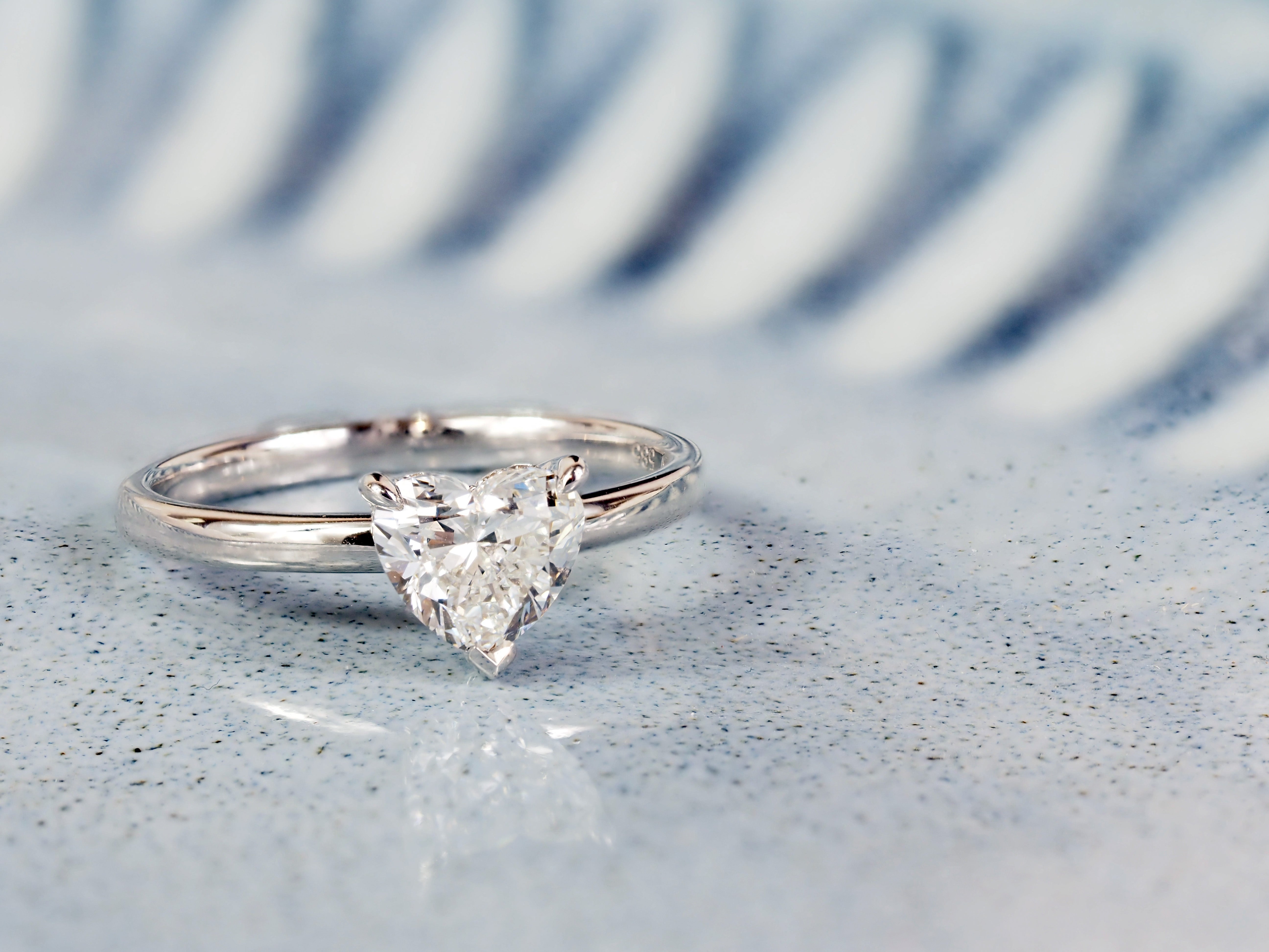 14ct White Gold Heart-Cut Lab-Grown Diamond Engagement Ring, 1.04ct Centre