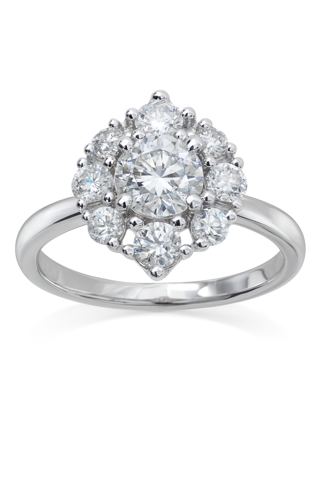 10ct White Gold Lab-Grown Round Brilliant Cut Diamond ring, 1.51ct total