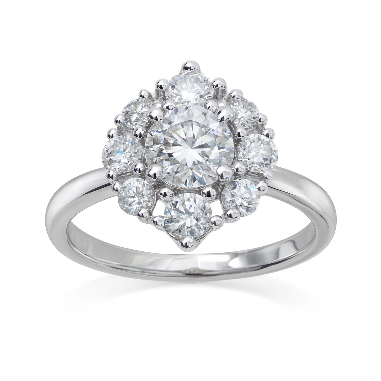 10ct White Gold Lab-Grown Round Brilliant Cut Diamond ring, 1.51ct total