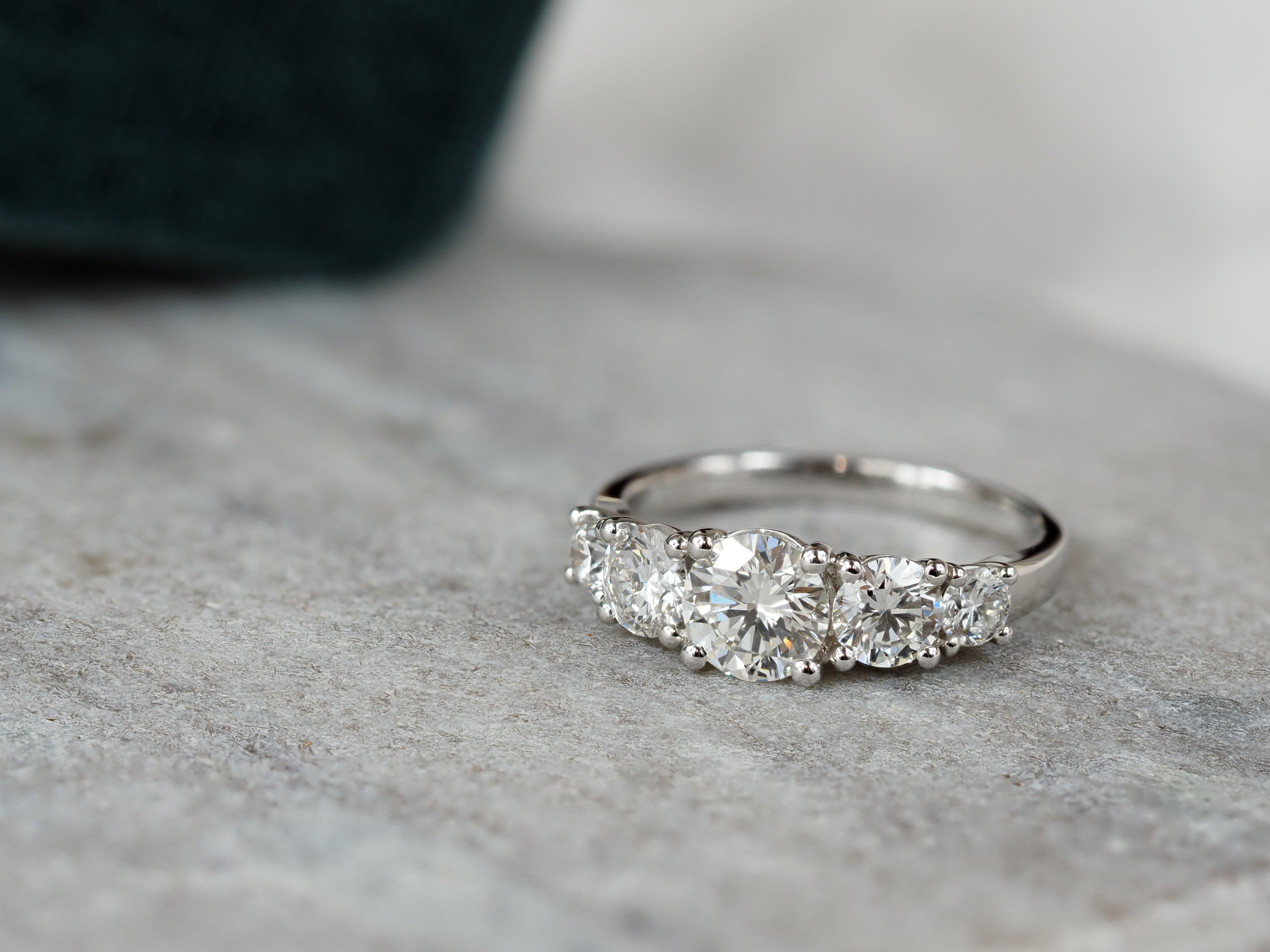9ct White Gold Lab-Grown Round Brilliant Cut Diamond Ring, 2.01ct total