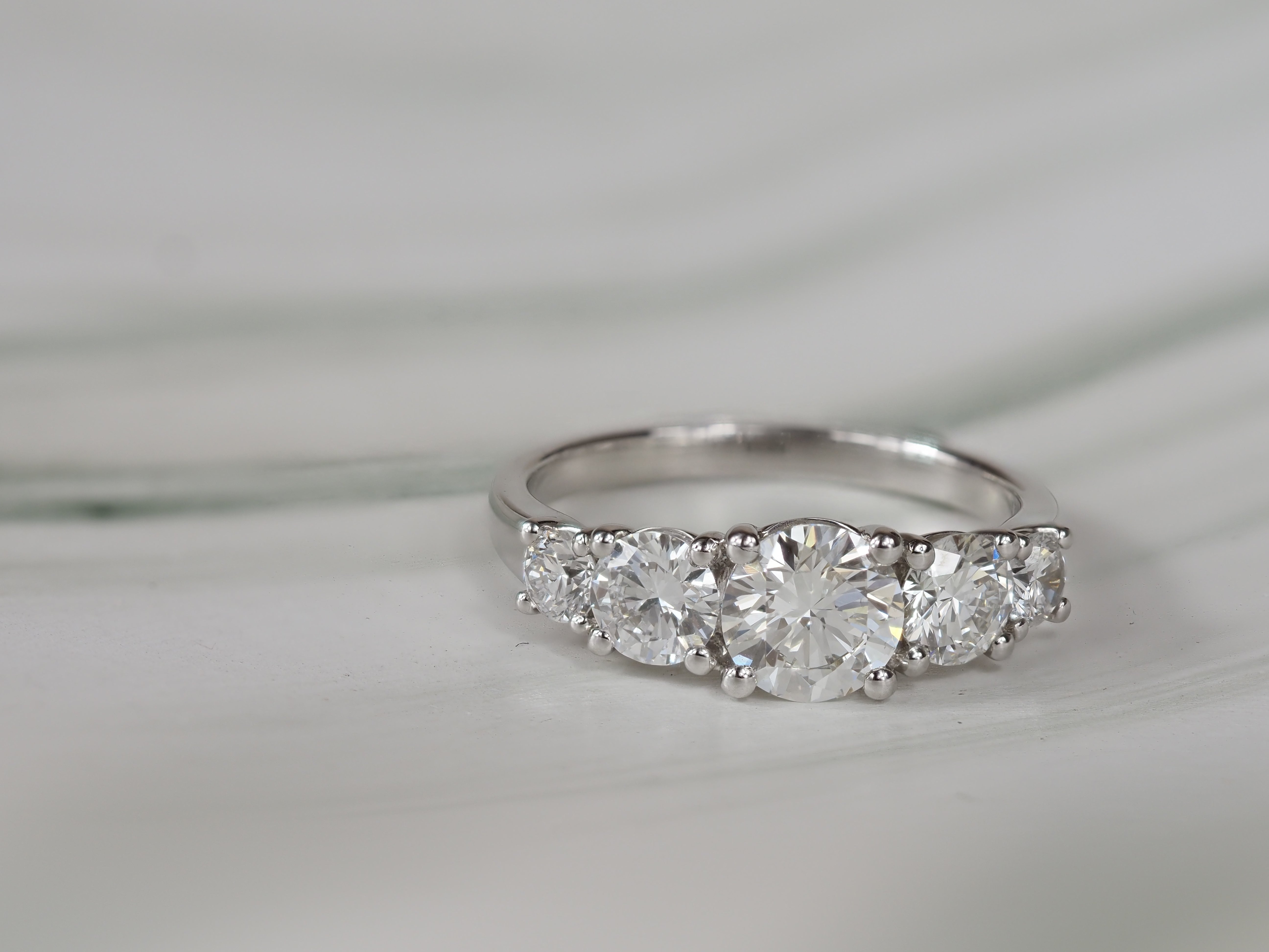 9ct White Gold Lab-Grown Round Brilliant Cut Diamond Ring, 2.01ct total