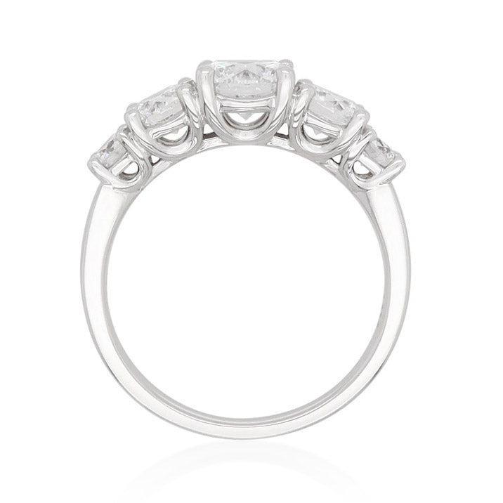 9ct White Gold Lab-Grown Round Brilliant Cut Diamond Ring, 2.01ct total