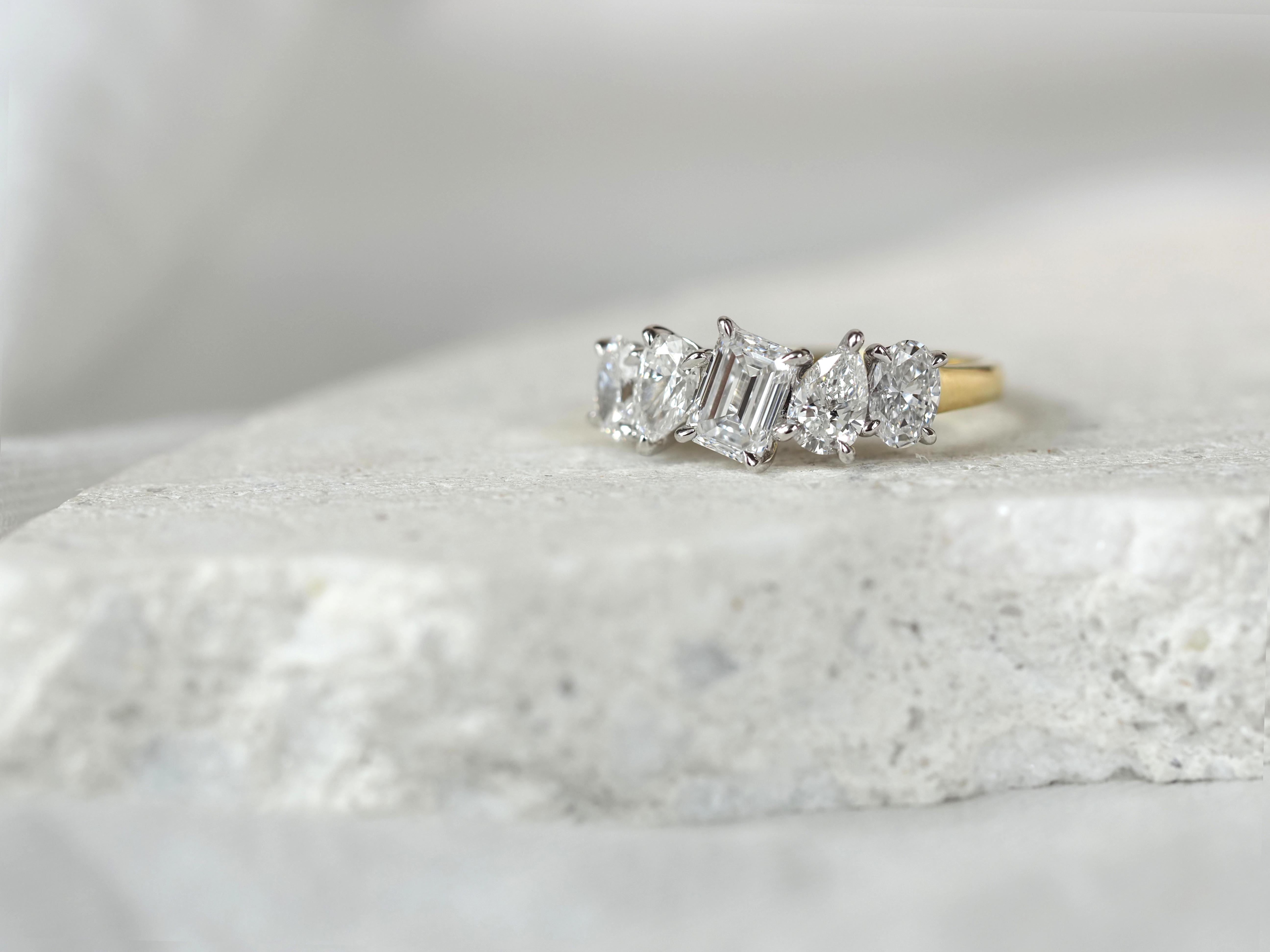 18ct Yellow and White Gold Lab-Grown Diamond Ring, 2.12ct total