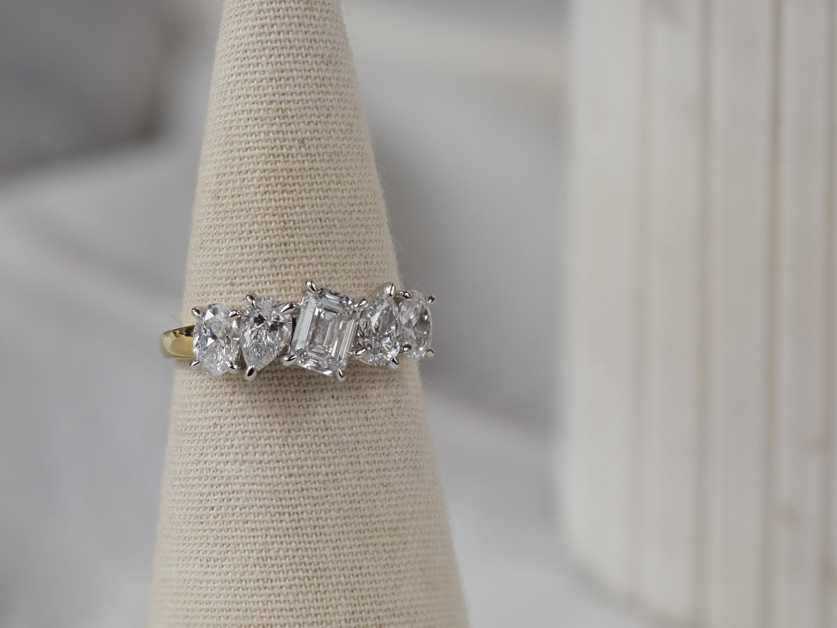 18ct Yellow and White Gold Lab-Grown Diamond Ring, 2.12ct total