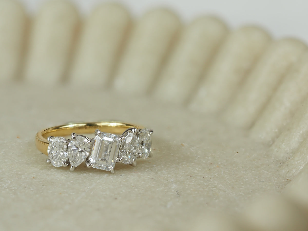 18ct Yellow and White Gold Lab-Grown Diamond Ring, 2.12ct total