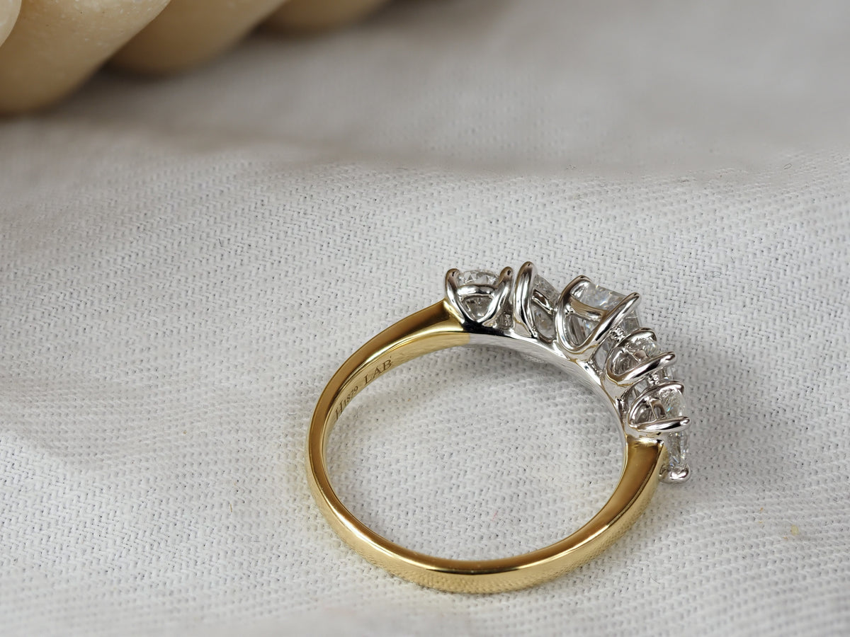 18ct Yellow and White Gold Lab-Grown Diamond Ring, 2.12ct total